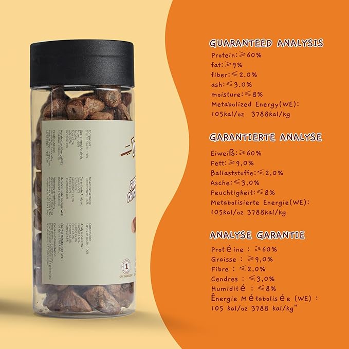 Jungle Calling Freeze Dried Cat & Dog Treats, Freeze Dried Chicken Hearts for Cats & Dogs, High Protein Single Ingredient Chicken Heart Snacks, Grain Free Pet Training Rewards (Chicken Hearts, 2.3 oz)