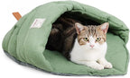 Pet Cat Sleeping Bag, Cute Cat Cave Bed Hideaway for Indoor Cats Washable Covered Cozy Soft Warming Durable Fabric Burrow Napper Pocket Bed Cat Nest Snuggle Sack for Puppy Kitten