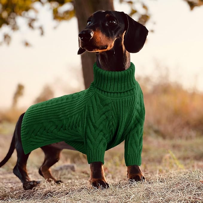 ASENKU Extra-Large Dog Sweater, Dog Sweaters for Extra Large Dogs, Pet Sweatshirt Apparel Turtleneck Pullover Winter for Doberman, Great Dane (Dark Green, 4XL)