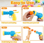 31Pcs Cat Ball Toy Launcher Gun,Cat Balls Fetch Toy,30Pcs Plush Fuzzy Balls Launcher Cat Toy for Cats with 1 Gun,Funny Interactive Cat Toys for Bored Indoor Adult Cats,Cute Kitten Kitty Toys