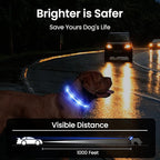 MASBRILL Light Up Dog Collars-RGB Led Collar for Dogs Rechargeable Lighted Dog Collar Water-Resistant Colorful Glow in The Dark Dog Collars for Night Walking