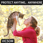 VICSOM 4 Pack Flea and Tick Collar for Cats, 32 Months Treatment Prevention, Waterproof Adjustable Kitten Collar, Black Grey