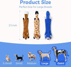 SHARLOVY Dog Squeaky Toys No Stuffing 3 Pack, Plush Crinkle Dog Toys for Large Breed, Durable Doggie Chew Cute Animals Puppy Toy for Teething