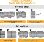 2-in-1 Pop Up Cat Playpen, Detachable into 2 Separate Pens, Assembly-Free Portable Puppy House Collapsible Dog Crates Pet Pen Tent Kennel Kitten Enclosure Cage Indoor Outdoor Foldable(M)