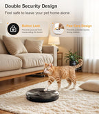 Casfuy Automatic Cat Feeder Cordless - Automatic Cat Food Dispenser with Stainless Steel Tray for Wet Food Rechargeable Auto Feeder for Cats Small Dogs with Programmable Timer Low Battery Indicator