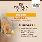 Wellness CORE+ Indoor Pate Adult Wet Cat Food, Natural, Protein-Rich, Grain Free, 3 Ounce, 12 Pack (Chicken & Chicken Liver)