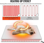 Rest-Eazzzy Cat Heating Pad, Cat Bed with Removable Cover Heated Cat Bed 5 Level Timer and 5 Level Temperature, Cat Beds for Indoor Warming Mat for Cat Dog (Heat pad, Pure-Grey,M)