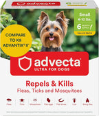 Advecta Ultra Flea and Tick Prevention for Dogs - Small Dog Flea and Tick Treatment & Control - Mosquito Repellent - Fast Acting Waterproof Topical Drops, 6 Month Supply