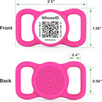 QR Code Dog Tag with NFC, Personalized Pet ID Tag, Silent Silicone Dog Tag, Modifiable Pet Online Profile, Multiple Emergency Contact, Scan QR Code Send GPS Location Email (Regular, Rose)