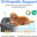 Washable Orthopedic Large Dog Bed - Removable Orthopedic Dog Beds XL with Bolster for Extra Large Dogs with Washable Cover and Non-Slip Bottom