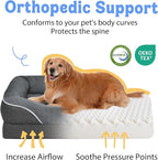 Washable Orthopedic Large Dog Bed - Dog Beds Large Sized Dogs with Removable Cover Waterproof Pet Bed with Bolster for Extra Large Pet