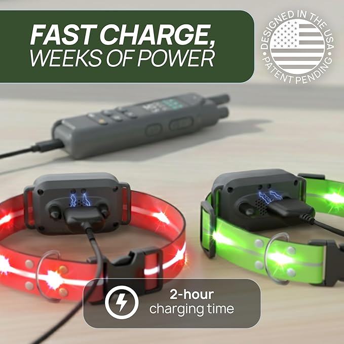 2-in-1 Dog Shock Collar with Remote & 360° LED Safety Lights – 4200FT Range Dog Training Collar, IPX7 Waterproof, 4 Training Modes, Rechargeable E-Collar for Small Medium & Large Dogs (10-120lbs)