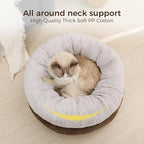 Cat Bed for Indoor Cats,Round Cat Bed for Small Pets,Washable Pet Bed with Non-Skid Bottom,Pet Bed for Puppy and Kitty,19 Inches,Brown