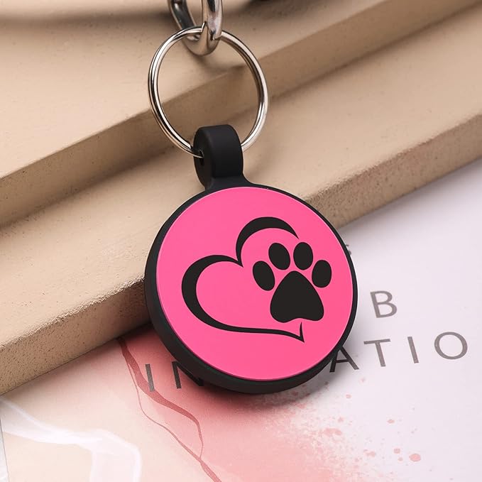 Myluckytag QR Code Silicone Dog & Cat ID Tag - Quiet, Durable, Engraved, Digital Pet Location Alert Email Tag for Dogs and Cats