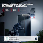 Solar Security Cameras Wireless Outdoor, 2K 360° View Solar Powered WiFi 3MP Security Camera for Home Security with Color Night Vision, PIR Detection, 2-Way Audio, Motion Alert, Easier to use