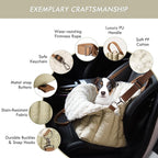 ClevaHome Small Dog Car Seat & Travel Carrier & Pet Bed, Soft Fleece Interior for Dogs up to 10lbs, Stylish Pet Travel Tote for Indoor and Outdoor Use