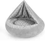 JOEJOY Dog Beds for Small Medium Dogs, Cozy Cuddler Luxury Puppy Pet Bed with Blanket Attached, Donut Round Calming Anti-Anxiety Dog Burrow Cave Bed - Anti-Slip Bottom and Machine Washable 26 inch