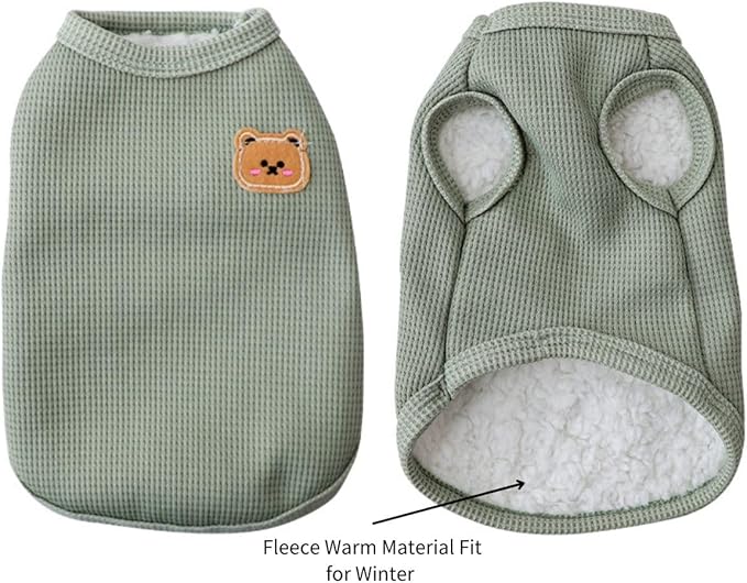 Soft Breathable Dog Pet T-Shirts - Lightweight Fleece Cotton Warm Cat Clothes for Medium Small Dogs