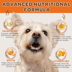 NATURE TARGET Omega 3 Fish Oil for Dogs, Salmon Oil Skin and Coat Supplement for Dogs Itchy Skin Relief with Omega 3-6-9 (EPA & DHA), Zinc, Biotin and Vitamin E & C - 120 Salmon Flavored Soft Chews