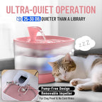 Veken Cat Water Fountain with Detachable Tank, Easy to Clean & Assemble, 84oz/2.5L Automatic Pet Drinking Dispenser with Quiet Operation & LED Light for Cats, Dogs and Small Pets, Red