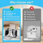 Cat Carrier Soft, Collapsible Cat Bag Carrier, TSA Airline Approved Pet Carrier for Cats with Removable Mat, Breathable Pet Travel Carrier for Small Medium Adult Pussy & Small Dogs (Grey)