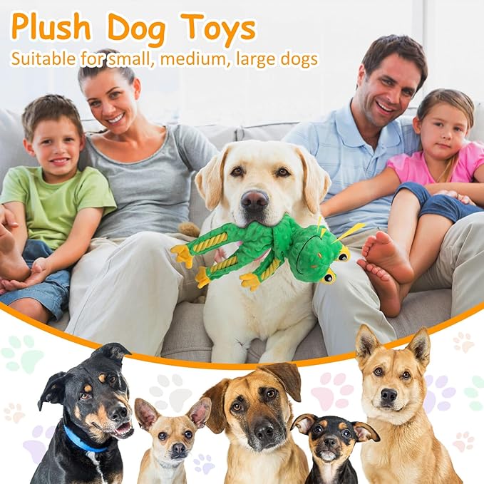 Dog Toys to Keep Them Busy, Plush Tug of War Interactive Rope Dog Toys, Squeaky Chew Toys for Small Medium Large Dogs