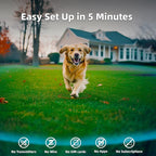 LUCKSKY GPS Wireless Dog Fence, 647 Acres Coverage, No Wire or WiFi Needed, Waterproof Training Collar with Vibration & Static Modes, Easy Setup