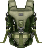 Pet Dog Front Carrier Backpacks, Legs Out Secure-Fit Dog Front Carrier for Small Dogs Up to 17 lbs, Adjustable Hands Free Pet Chest Carrier for Hiking Cycling (S, Army Green)