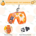 BINGPET Cat Harness with Leash Escape Proof - Fashionable Mesh Cat Dog Walking Harness Leads, Adjustable for Kitties Puppies Small Animals,Orange,S