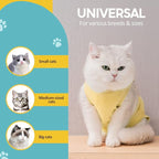 Avont Cat Recovery Suit - Kitten Onesie for Cats After Surgery, Cone of Shame Alternative Surgical Spay Suit for Female Cat, Post-Surgery or Skin Diseases Protection -Yellow(S)
