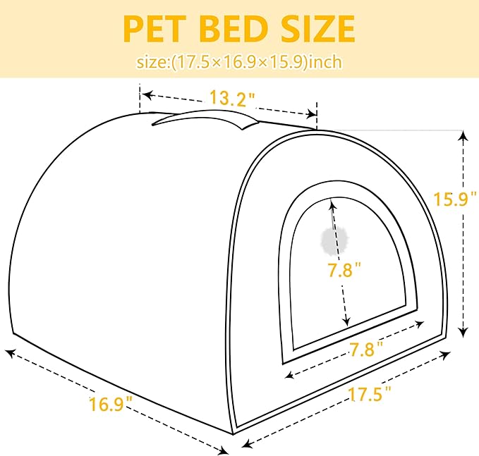 Cat Bed for Indoor Cats，Foldable cat cave，Anti-Slip & Water-Resistant Bottom，cat Houses for Indoor Cats or Small Dogs, Kitten Tent, Rabbit Bed，Large cat beds & Furniture