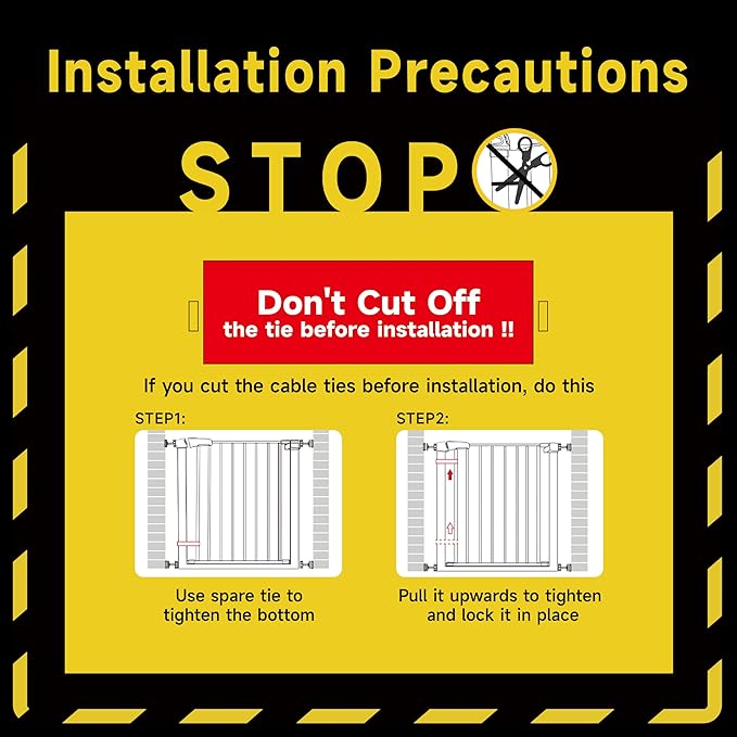 29.5-40.5" Baby Gate for Stairs, Dog Gate for Doorways, Walk Thru Auto Close Metal Baby Safety Gate for The House, Stairs and Doorways, Child Gate Pressure Mounted, Pet Gate for Dog Indoor - White