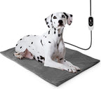 NICREW Dog Heating Pad, Temperature Adjustable Heated Dog Bed with Auto Shut Off Timer, Indoor Pet Heated Bed Mat for Cats and Dogs, 35.4 x 23.6 Inches, 120W (max)