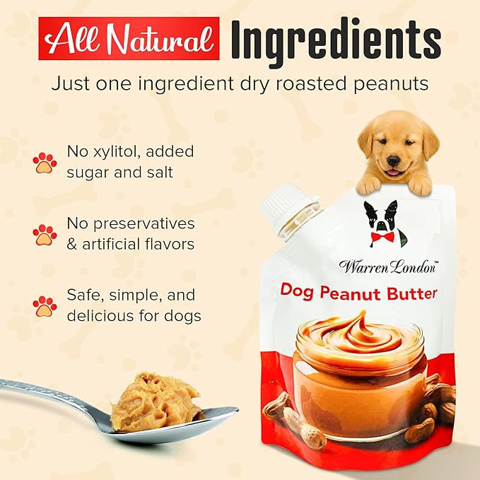 Warren London Hat/Snack Combo - Distract-A-Hat™ Grooming Distraction Tool + 8 oz All-Natural Roasted Peanut Dog Peanut Butter, Xylitol-Free Enrichment & Anxiety-Relief