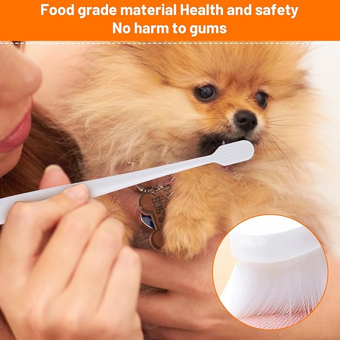 4 Pack Super Soft Dog Toothbrush for Small to Large Dogs Tooth Brushing Designed for Cat Dog Teeth Cleaning & Protecting Pet Dental Convenient Care Puppy Tooth Brush Kit