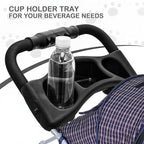 MoNiBloom 3 Wheels Pet Dog Cat Stroller for Small Medium Dogs Cats, Lightweight Foldable Jogger Stroller w/Storage Basket and Cup Holder, Plaid