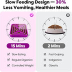 TOBYTO Slow Feeder Dog Bowls for Large Medium Breed, Anti-Choking Pet Slow Feeding Food Bowl, Non Slip Maze Puzzle Dog Feeder Bowl Prevent Bloating,Purple