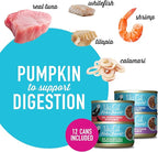 Tiki Cat Aloha Friends Variety Pack, Seafood Flavors with Pumpkin, Wet, High-Protein & High-Moisture Cat Food, For All Life Stages, 3 oz. Cans (Pack of 12)