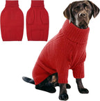 IECOii XXXL Dog Sweater,Warm Dog Sweaters for Extra Large Dogs Girl Boy,Stretchy & Cozy,Turtleneck Knitted Pullover for Pet Wear On Christmas,Easy On Doggy Sweatshirt for Labrador (Red,3XL)