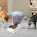 Meikuler Pets Auto Feeder 5.2L,Food Feeder and Water Dispenser Set for Medium & Large Dogs Cats and Pets Animals (White)