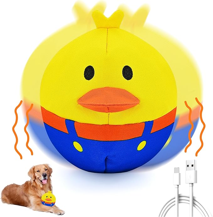 Interactive Dog Toys, Responds to Barks, Nudges & Paws, Keep Them Busy for Hours! Rechargeable Hard-Wearing Oxford Fabric Self-Play Puppy Toy with Motion/Sound Feedback, Dog Indoor-Play Toy
