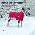 IECOii XXL Dog Sweater,Thermal Knit Big Dog Sweater with Sleeve,Pet Turtleneck Doggy Sweatshirt for Extra Large Dogs Boy Girl,Stretchy Large Dogs Cold Weather Outfit Pitbull Clothes,(Rose red,XXL)