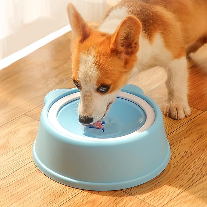 Stop Messy Floors! Yaruiguang Anti-Splash Dog Bowl - No-Spill Water Bowl for Drippy Dogs and Cats, Non-Tip Design for Dry Chin and Clean Floors