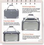 Texsens Pet Carrier - Soft Sided Cat Carrier for Small/Medium/Large Cats & Puppies Up to 16 lbs - Collapsible Cat Bag for Outdoor Travel - TSA Airline Approved with Privacy Protection (Grey)