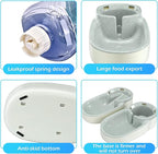 Automatic Dog Cat Feeder and Water Dispenser Gravity Food Feeder and Waterer Set with Pet Food Bowl for Small Medium Dog Puppy Kitten, Large Capacity 1 Gallon x 2(Grey)