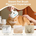3-in-1 Cat Steam Brush – Pet Grooming & Shedding Comb with Gentle Steam Spray, One-Click Hair Release, Steam Pet Brush for Long & Short Hair Cats & Dogs (White)