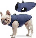 SCENEREAL Winter Dog Vest Coat with Built-in Harness, Warm Puppy Jacket for Small to Medium Dogs, Cold Weather Coat with Zipper, Fleece Puffer Vest Windproof Snow Clothes