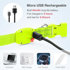 YFbrite Light up Dog Collars, USB Rechargeable LED Dog Collar, Adjustable LED Cat Collar, Durable Flashing Collar for Cats, Puppy, Small, Medium, Large Dogs (Green, XS)