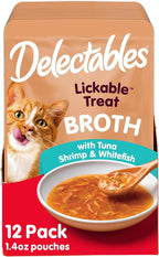 Hartz Delectables Savory Broths Variety Lickable Wet Cat Treats, 12 Count