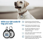 Dog Tags Personalized, QR Code Pet ID Tags for Dog Collar, Online Profile, Scan Location Alerts, Black
